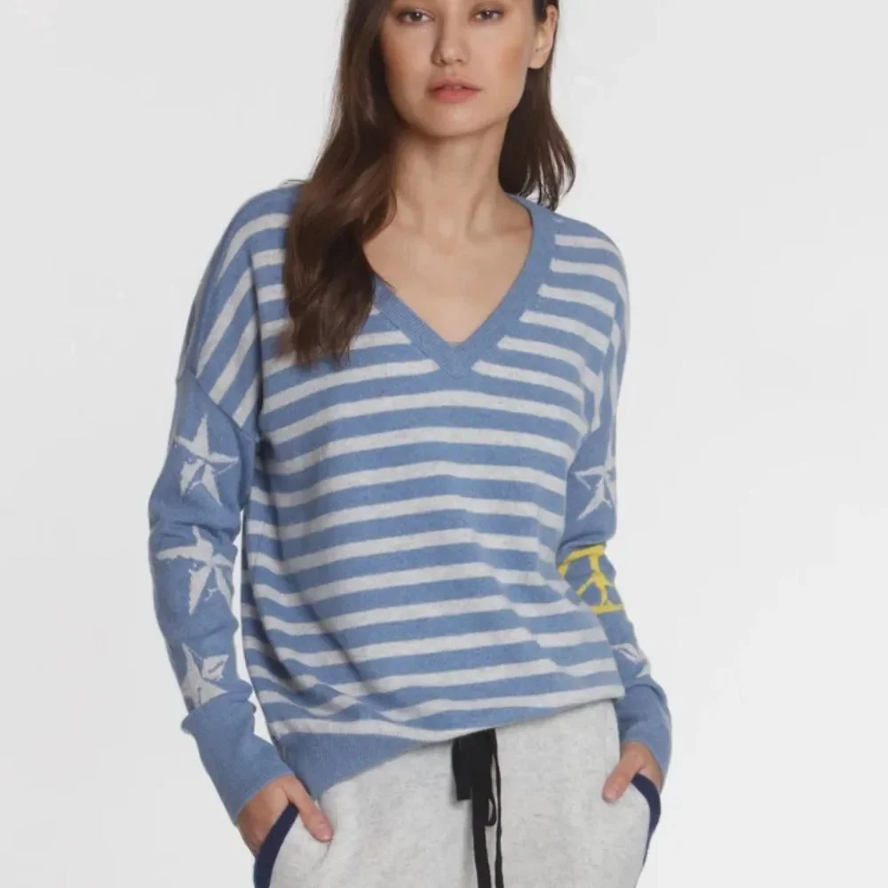 LABEL+thread Women's Cashmere Prep Star Vee sweater size XS